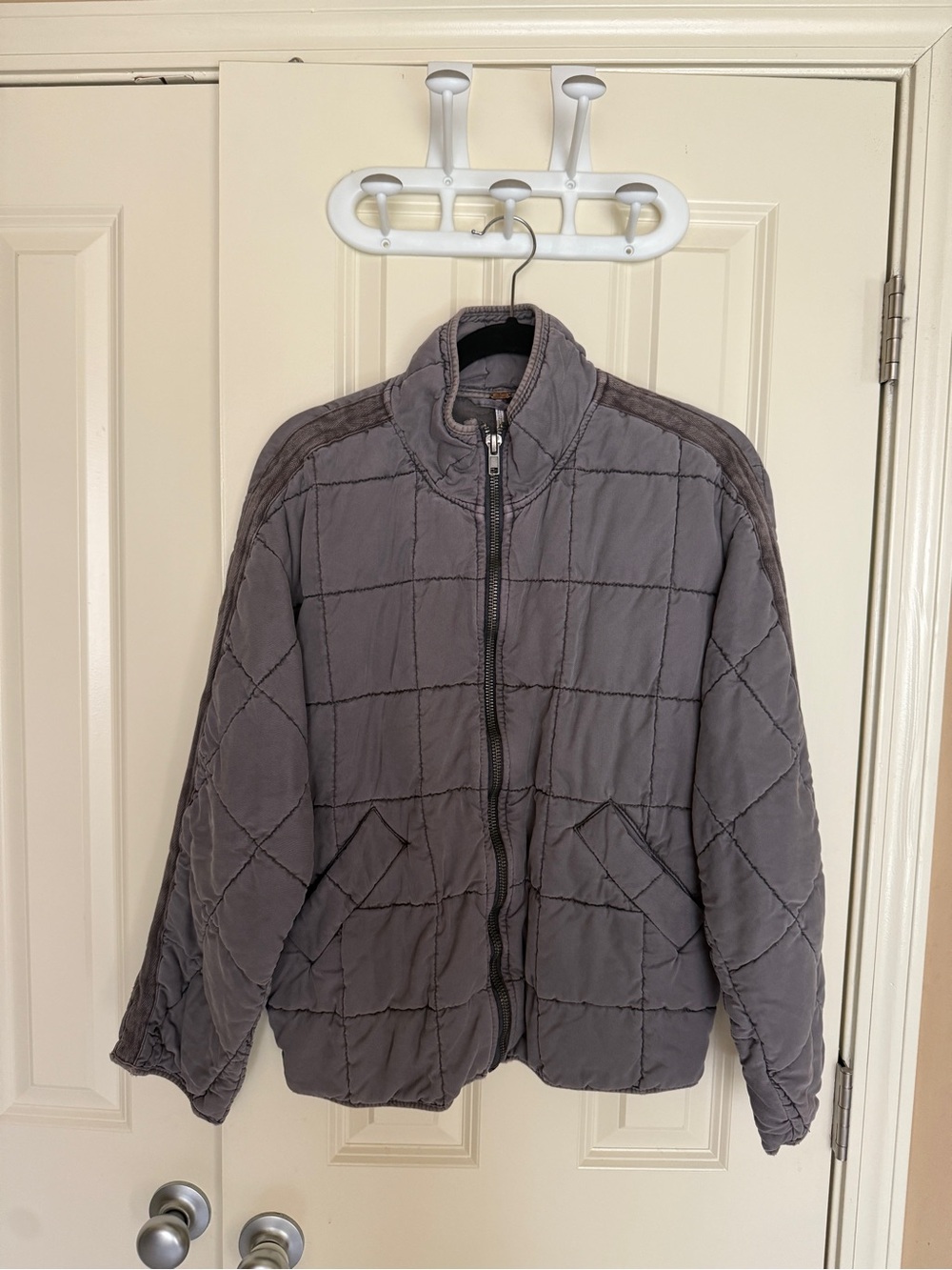 Free People Women’s Dolman Quilted Puffer Jacket in Gray purple
